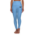 Legging femme yoga taille haute bleu ciel – NIRIKA