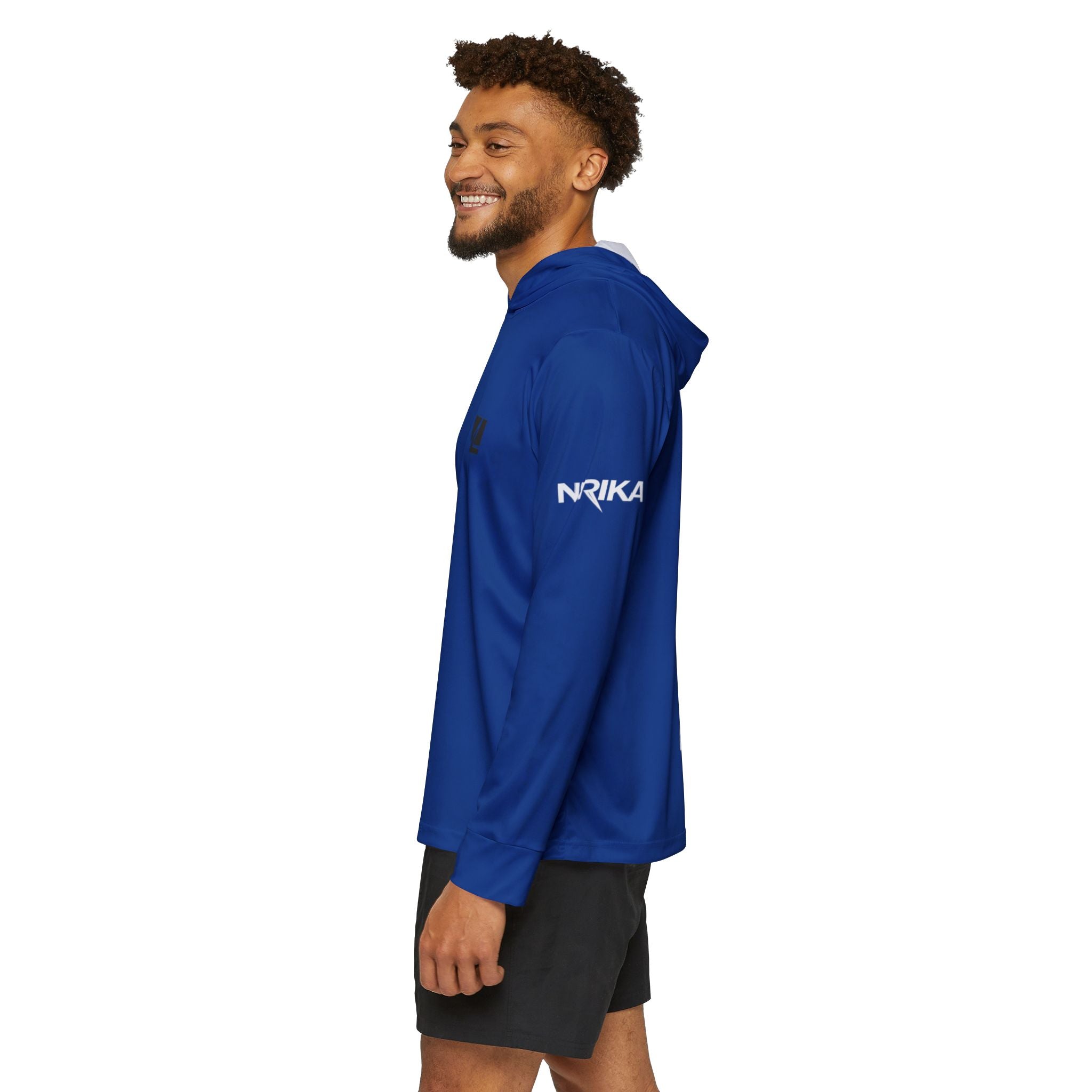 Hoodie de sport homme bleu en matières recyclées – Léger & respirant