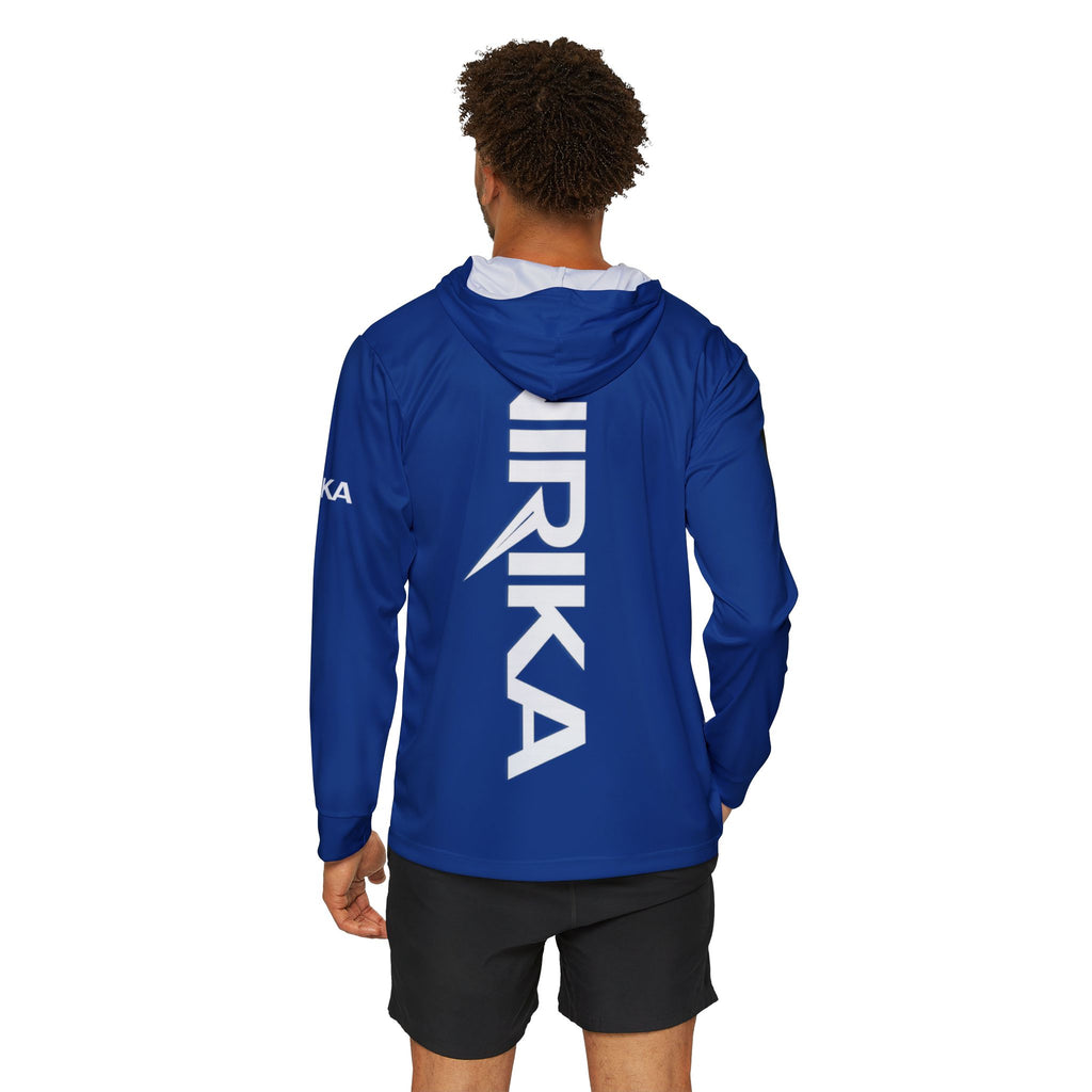 Hoodie de sport homme bleu en matières recyclées – Léger & respirant