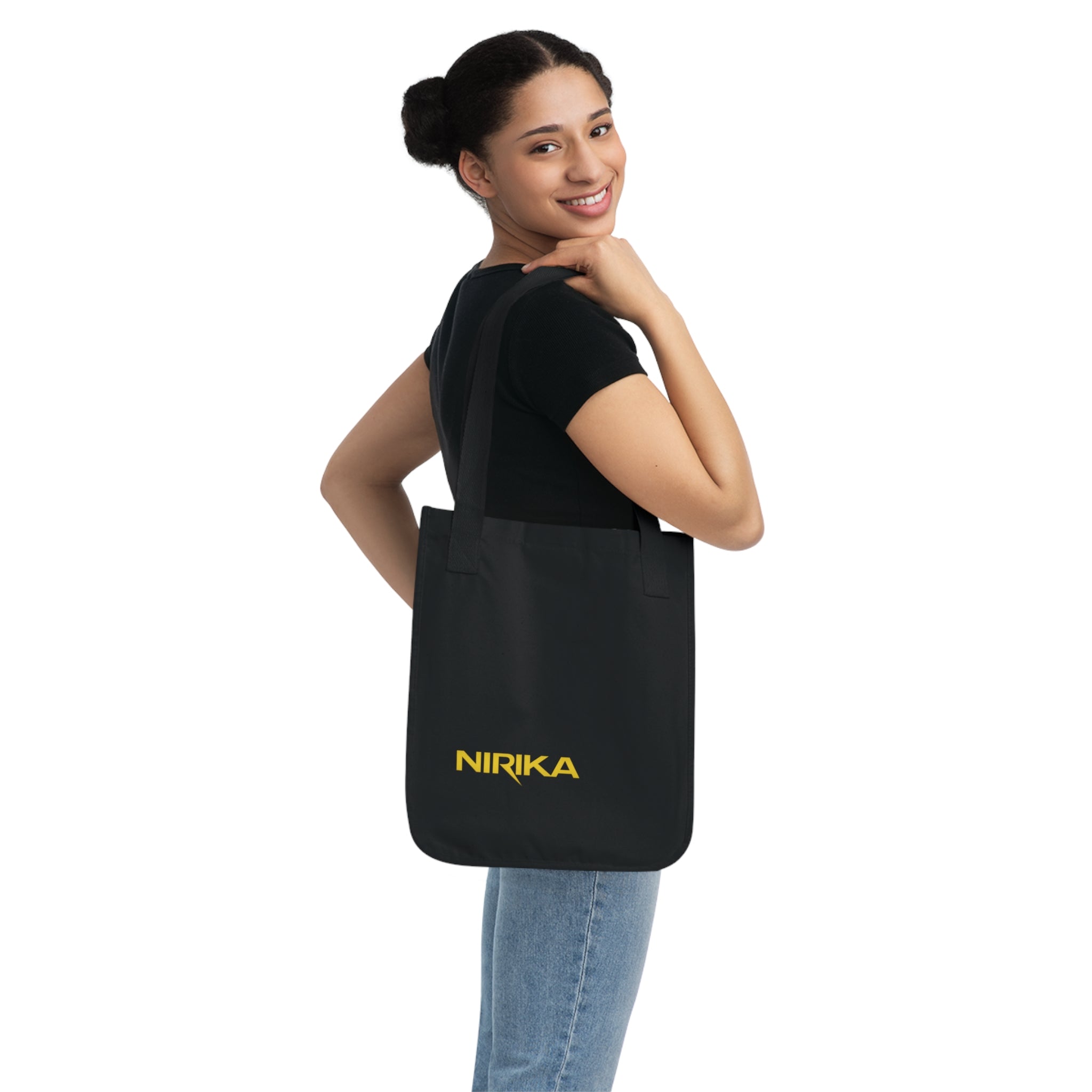 Tote bag signature NIRIKA en toile bio – Logo doré