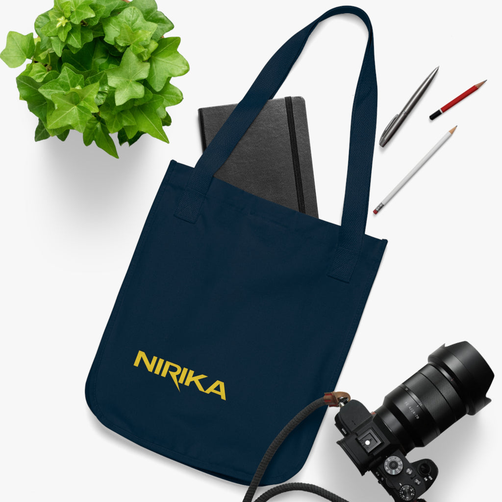 Tote bag signature NIRIKA en toile bio – Logo doré