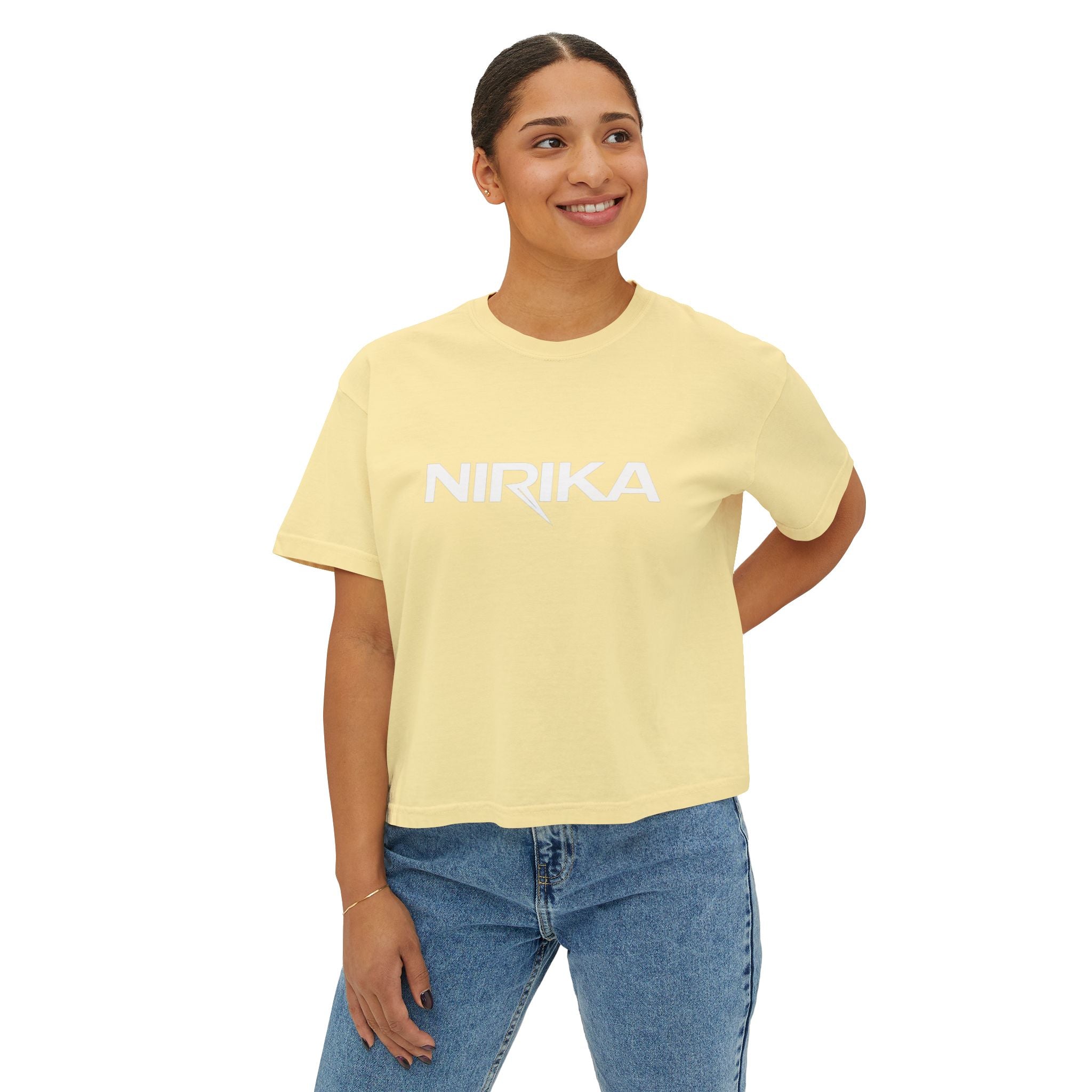 Crop top femme manches courtes – Coton recyclé – NIRIKA