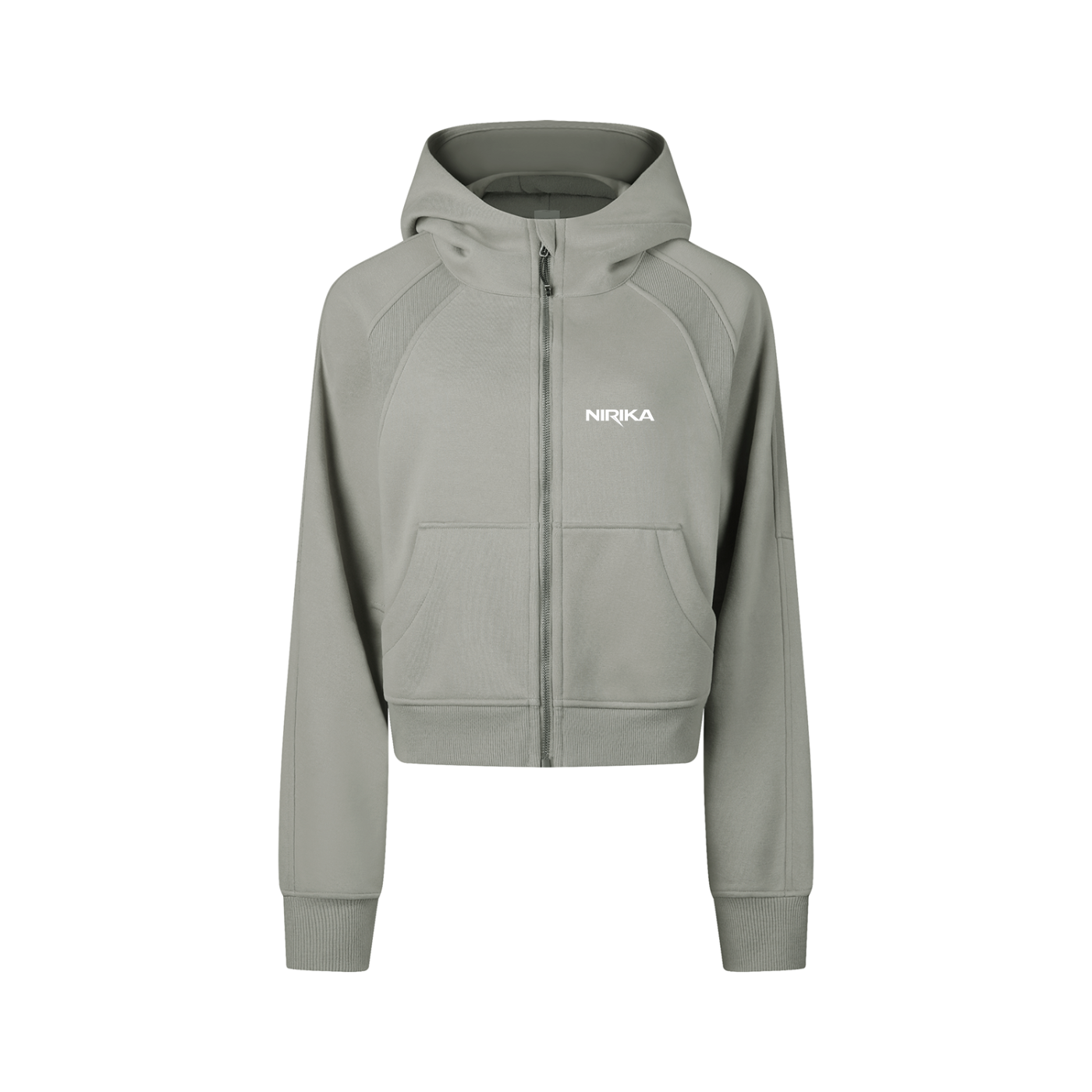 Hoodie cropped femme zippé – Coton recyclé – NIRIKA