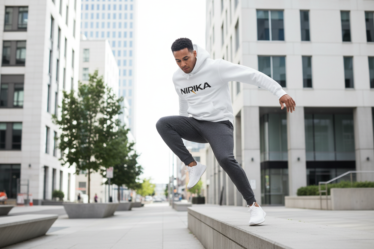 Hoodie de sport léger homme – Coton & polyester recyclé – NIRIKA